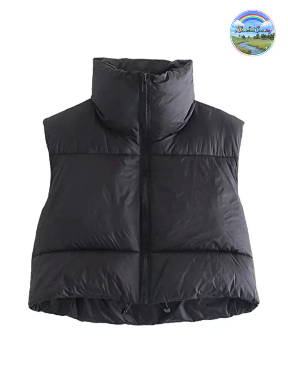 Women Cropped Puffer Vest Lightweight Sleeveless Padded Gilet